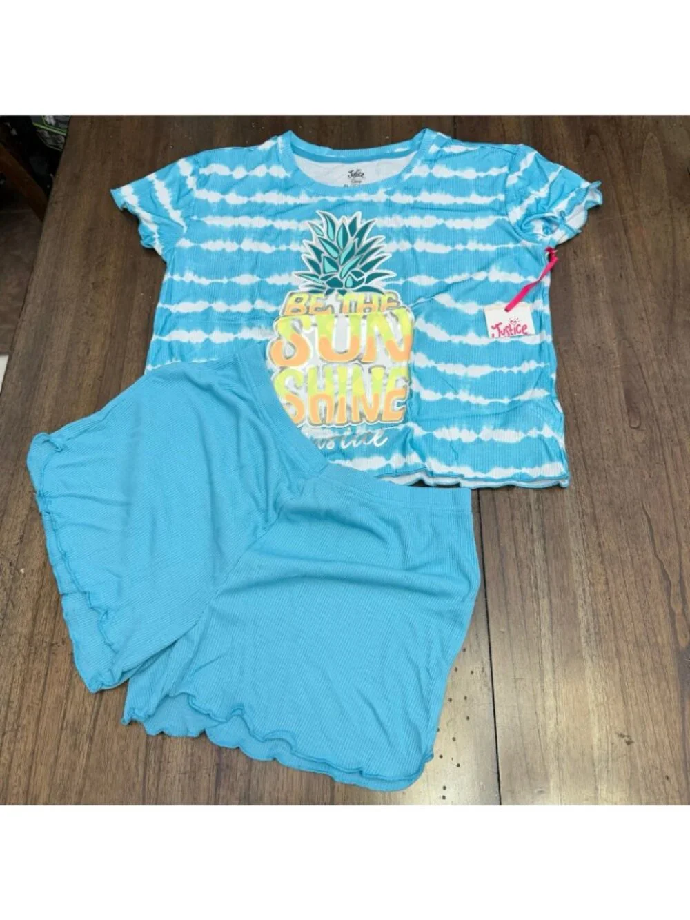 Justice Shorts Pajama Set 2 Piece Size XL